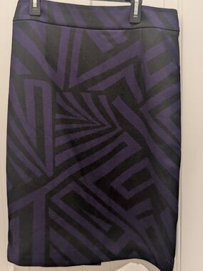 Calvin Klein Purple and Black Patterned Dress